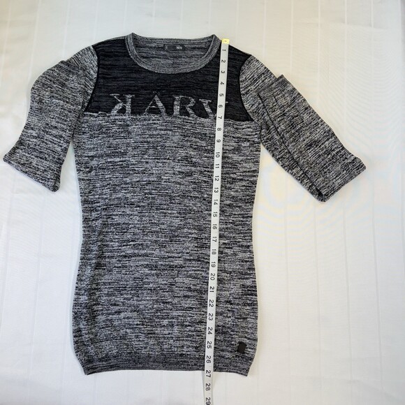 KARV Sweater Pullover Long Sleeve Women Size M Black & White Mesh Canada EUC - Picture 6 of 8
